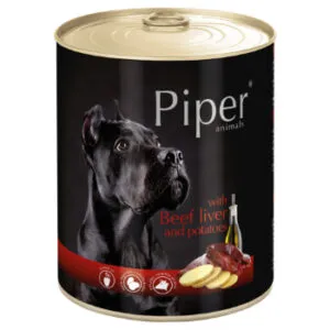 Konservi suņiem PIPER, ar liellopu aknam un kartupeļiem, 800g