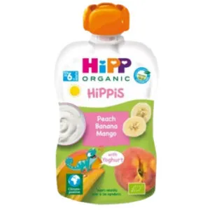 Biezenis Hipp persiki,banāni,mango ar jogurtu Bio 100g