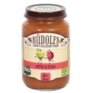 Biezenis RŪDOLFS BIO ābolu-plūmju 4+ 190g