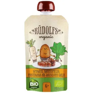 Biezenis RŪDOLFS BIO Dārzeņi ar jaunlopa gaļu, no 6 mēn., tūbiņā, 110g