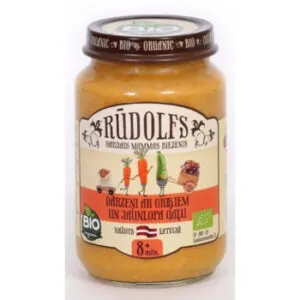 Biezenis Rūdolfs dārzeņu ar griķiem un jaunlopu gaļu 190g