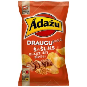 Čipsi Ādažu Draugu paka šašliks un grauzdēti sīpoli 180g