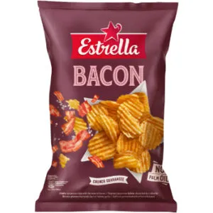 Čipsi Estrella ar bekona garšu, rievoti, 130g