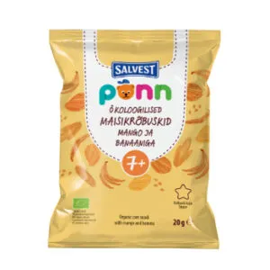 Čipsi kukurūzas bērniem Ponn Organic ar mango,banānu 20g 7+