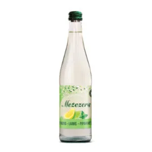 Bezalkoholisks dzirkstošs dzēriens laims, citrons, piparmētra, MEŽEZERS, 0.5L (DEP)