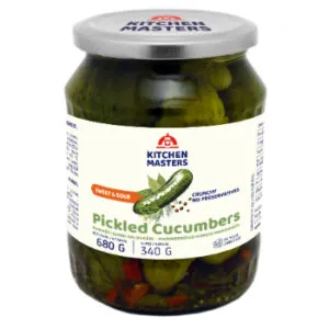Gurķi marinēti KITCHEN MASTERS, saldskābi, 660g/340g