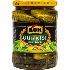 Gurķīši (4-7) marinēti 530g (275g), KOK