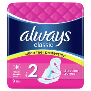 Higiēniskās paketes ALWAYS Classic Super, S2, 9 gab.