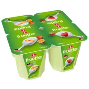 Jogurta deserts Fruetto Light persiku - marakujas, zemeņu 0.2% 125g