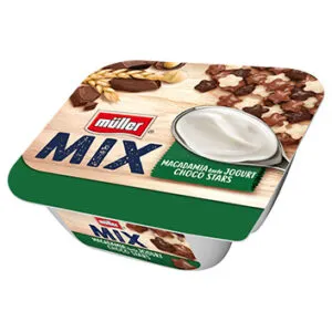 Jogurts MULLER Mix makadamijas ar šokolādes zvaigznītem 130g