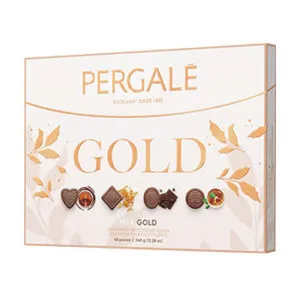 Konfekšu kārba piena Pergale Gold 348g