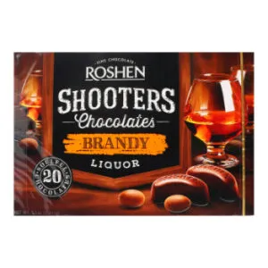 Konfekšu kārba šokolādes Shooters ar brendiju Roshen 150g