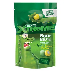 Košļājamās konfektes CHEWITS Xtreme Sour Bites 115g