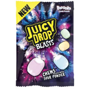 Konfektes košļājamas Bazooka Juicy Drop Blasts 120g