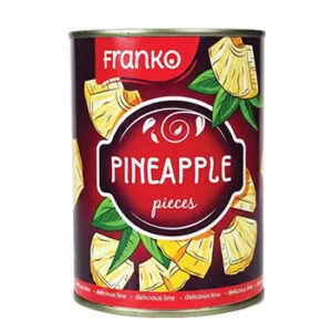 Konservēti ananāsu gabaliņi Franko 580 ml