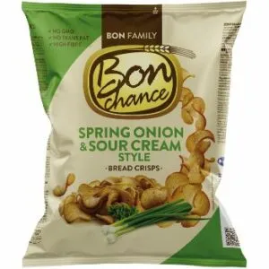 Maizes čipsi Bon Chance ar krēj. garšu un lokiem 120g