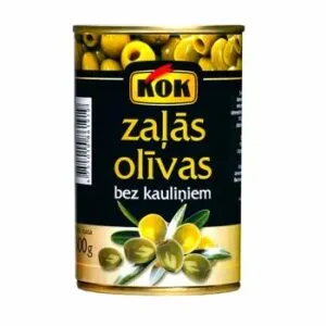 Olīvas zaļās b/k 300g (110g), KOK
