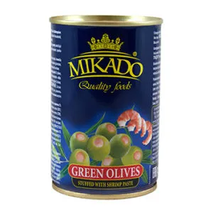 Olīvas zaļās pildītas ar garnelēm MIKADO, 300ml/110g