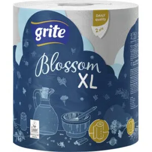 Virtuves dvieļi Grite Blossom XL, 1 rullis, 2 slāņu