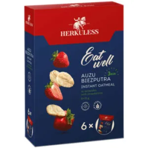 Auzu biezputra Herkuless ar zemenēm 6x35g