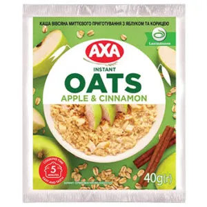 Pārslu auzu putra ar ābolu un kanēli Axa 40g