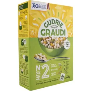 Grūbu, zaļo lēcu, bulgura maisījums GUDRIE GRAUDI, 4x90g