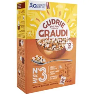 Grūbu, sarkano lēcu, kvinojas maisījums GUDRIE GRAUDI, 4x90g