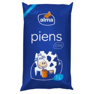 *Piens ALMA 2,5%, plēvē, 1l