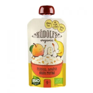 Auzu putra RŪDOLFS BIO Persiks, banāns, no 4 mēn., tūbiņā, 110g