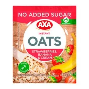 Putra AXA ar krējumu,banāniem un zemenēm  bez cukura 40g