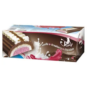 Saldējuma rulete Tango šok.,vaniļas,zemeņu rulete 1l/480g