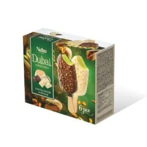 Saldējums Dubai ar balto un tumšo šokol.6*65ml/40g 390ml/240