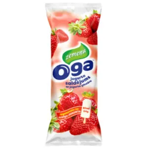 OGA Zemeņu jogurta saldējums vafeļu glāzītē 125ml/70g