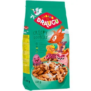 Sausās brokastis Draugu crispy cookies 225g