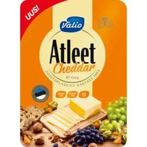 Siers Cheddar šķēlēs Valio Atleet, 150g