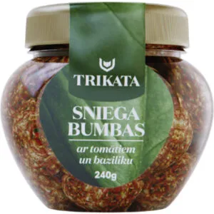 Siers Trikāta sniega bumbas ar tomātiem un baziliku 240g/150g
