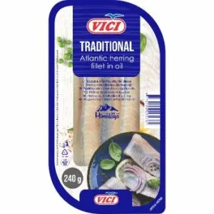 Siļķu fileja VIČI TRADICIONĀLĀ eļļā 240g