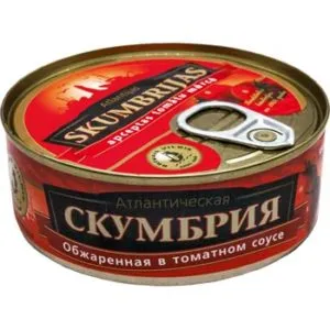 Makreles apceptas tomātu mērcē BRĪVAIS VILNIS 240g