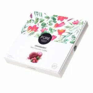 Piena šokolādes trifeles ar dzērveņu pildījumu ''16'' 120g, PURE CHOCOLATE