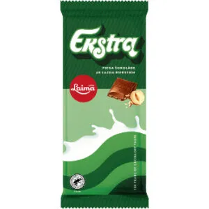 Šokolāde piena Ekstra ar lazdu riekstiem 90g, Laima