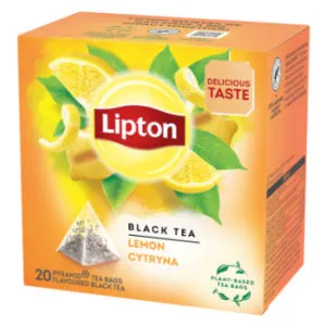 Melnā tēja LIPTON Lemon 20x1,7g