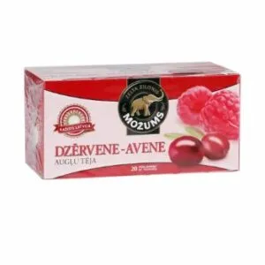 Augļu tēja MOŽUMS Dzērveņu-Aveņu, ar virvīti maisiņos, 20x1.7g