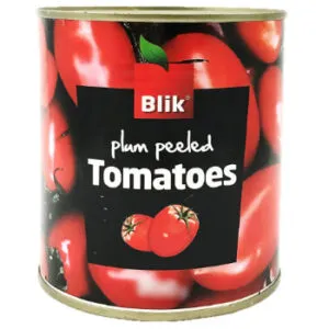 Tomāti savā sulā mizoti 800g (480g), Blik