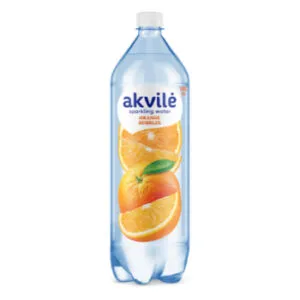 Dzeramais ūdens AKVILE ar apelsīnu aromātu, viegli gāzēts, 1.5L PET (DEP)