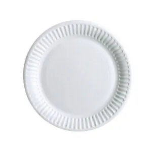 Vienreiz. Šķīvis 18cm kartona balts 6gb