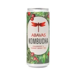 ABAVAS Kombuča ar dzērvenēm un meža ogu tēju 0.33L, 0%