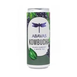 ABAVAS Kombuča ar upenēm un balto tēju 0.33L, 0%