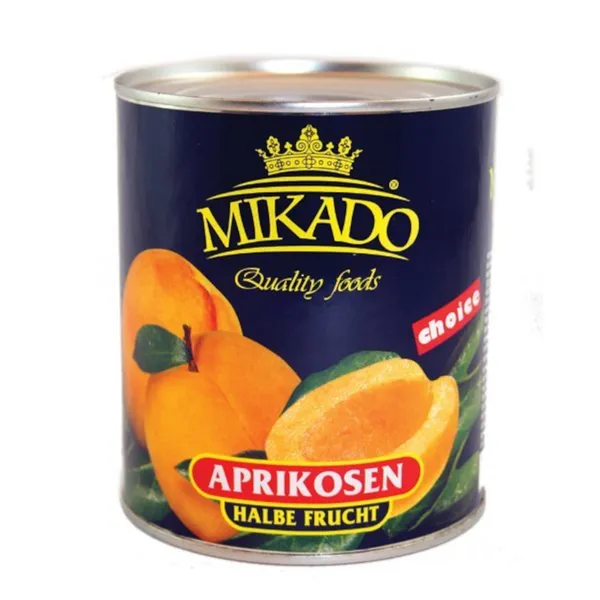 Aprikožu pusītes mizotas sīrupā 850ml/475g MIKADO [12] V_O
