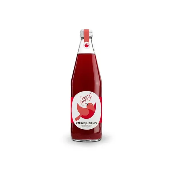 Dabīgais sīrups VERY BERRY, dzērveņu, stiklā, 0.5l (DEP)