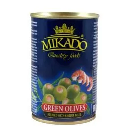 Olīvas zaļās pildītas ar garnelēm 300ml/90g MIKADO
